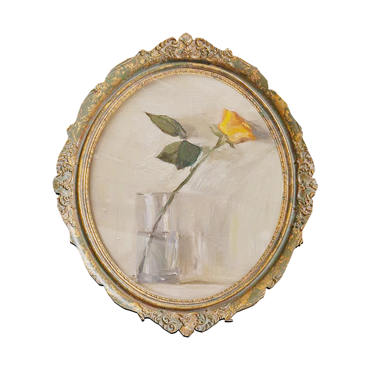 Vintage Rose Frame 3D Model – Classical Carved Design