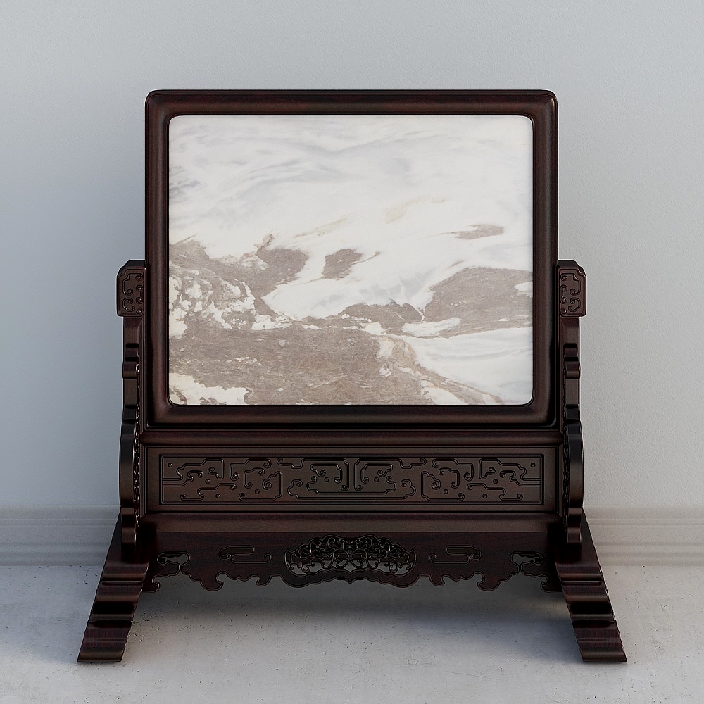 Elegant Low-Polygon 3D Screen Model for Modern Design