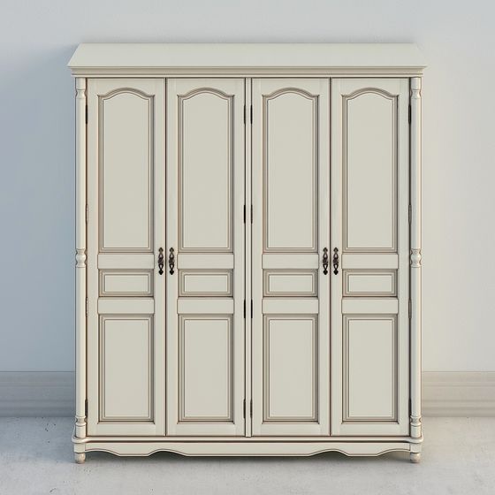 Classic Wardrobe 3D Model with Vintage Elegance