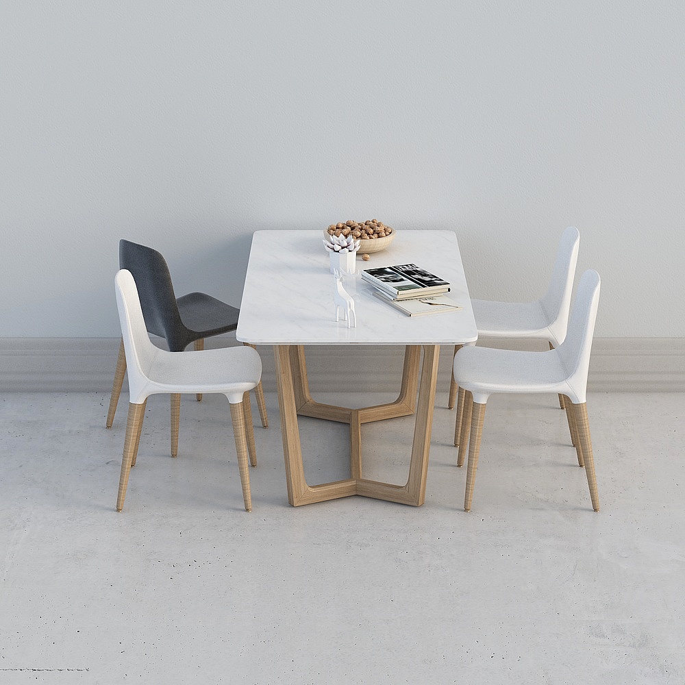 Urban Dining Table and Chair Set 3D model