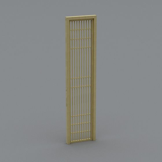 Sleek Low-Poly Japanese Screen 3D model