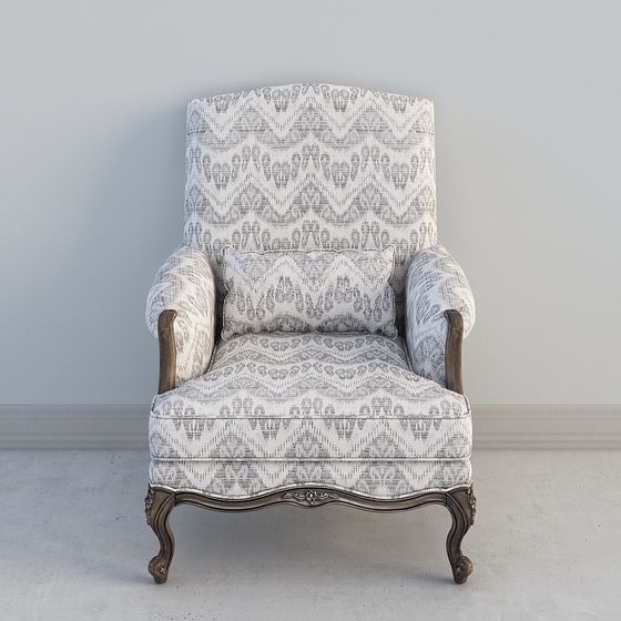 Stylish Retro High Back Chair 3D Model