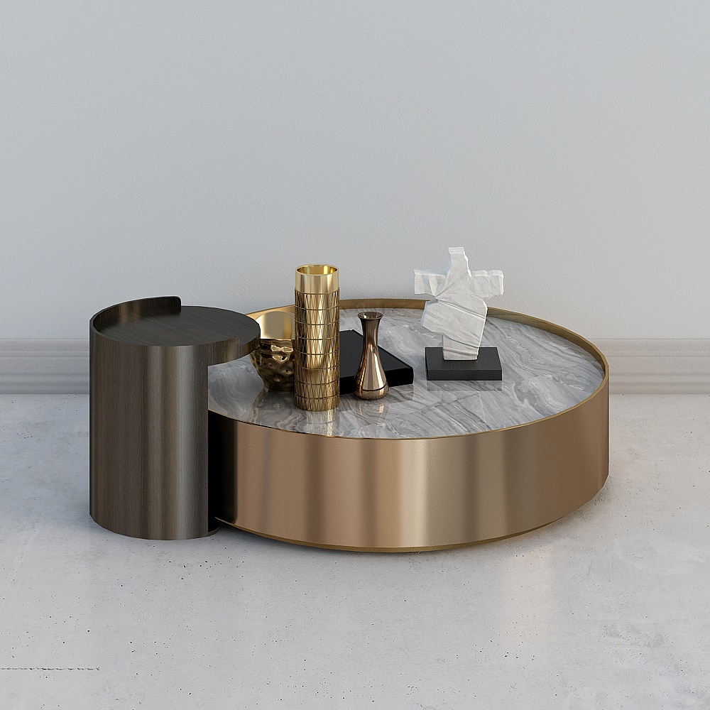 Sleek Metallic Coffee Table 3D model