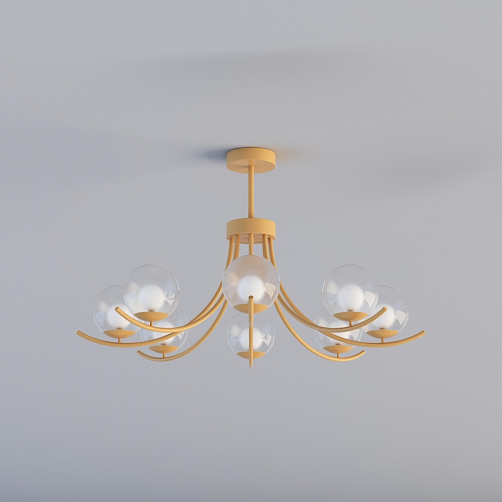 Elegant Low-Polygon Chandelier 3D model