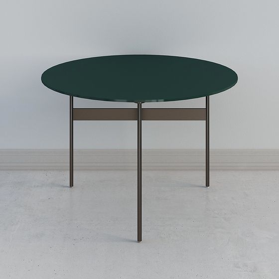 Low-Polygon Green Round Table 3D model