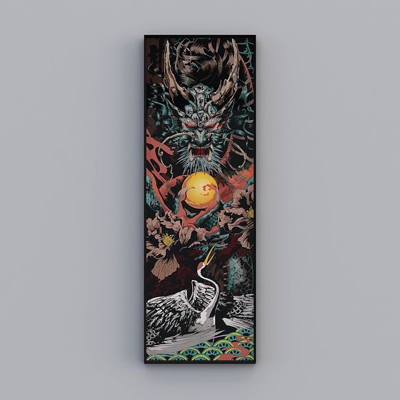 Dragon and Crane 3D model