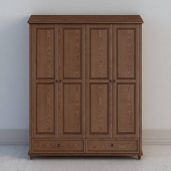 Charming Low-Poly Wardrobe 3D model