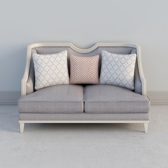 Elegant Low-Polygon Sofa 3D model for Contemporary Spaces