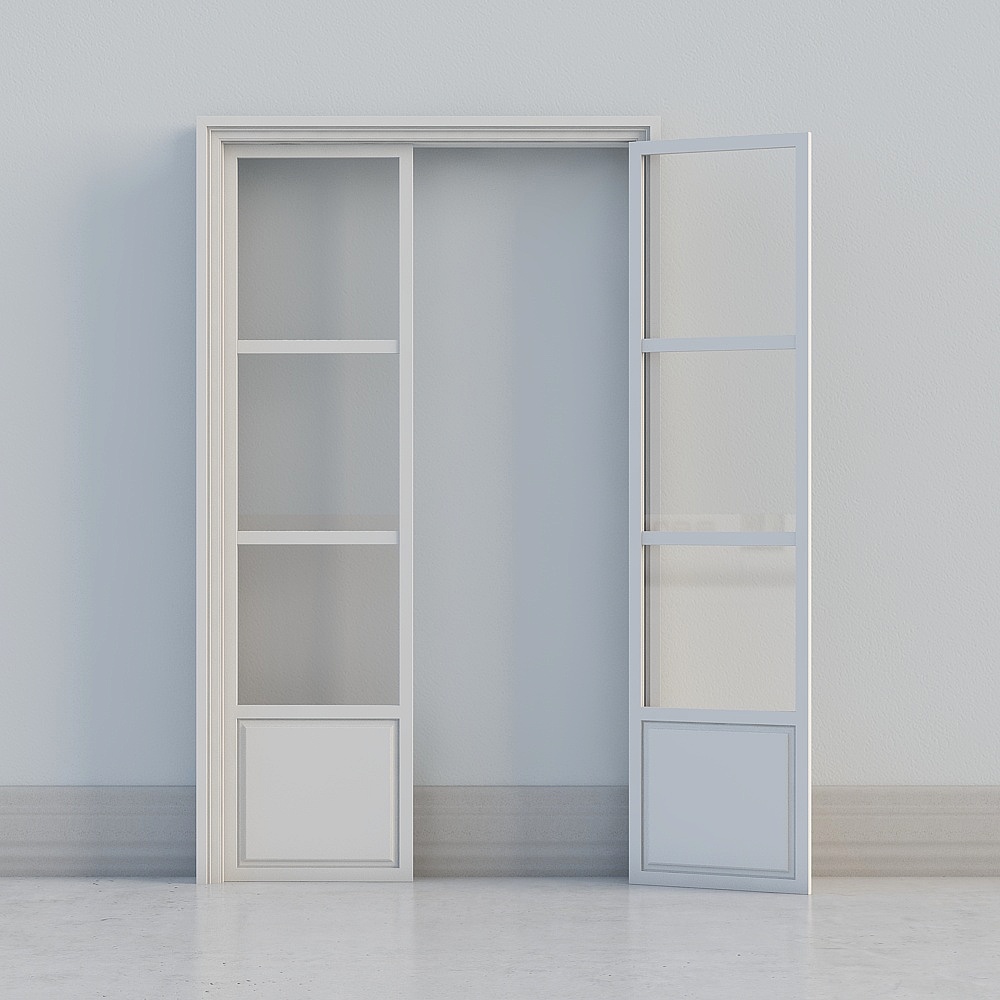 Porta Doppia Bianco Classica con Finestra