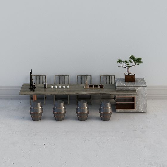 Zen Tea Room 3D Model for Modern and Traditional Spaces