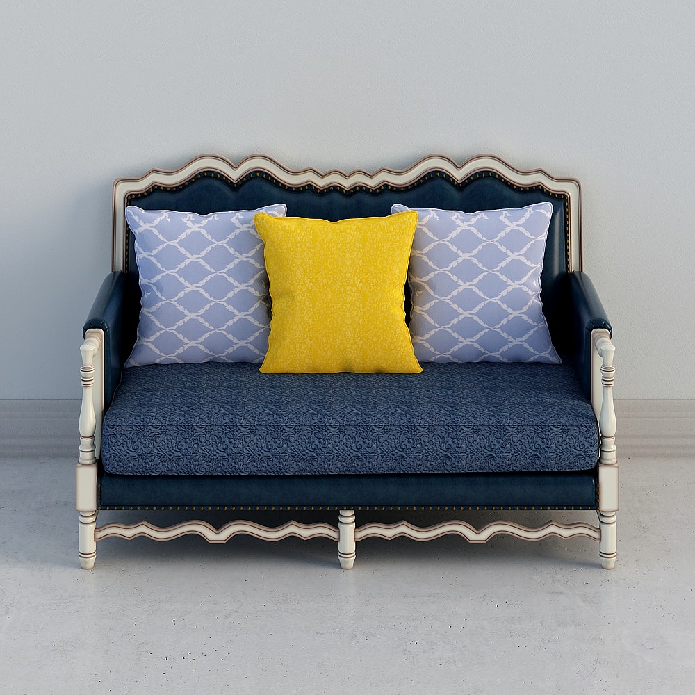 Taiyuan (TY) M06 double blue leather sofa 21590X900X1030