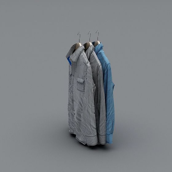Modern Artistic 3D Shirt Rack Model