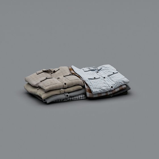 Neatly Stacked Shirts 3D model