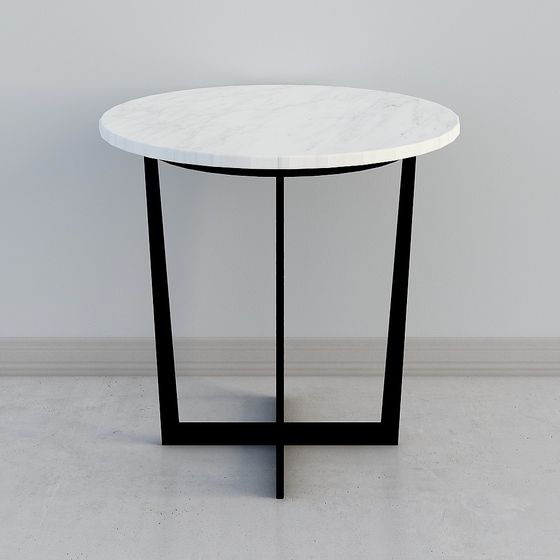 Elegant Low-Poly Round Table 3D model