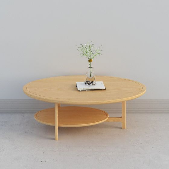 Elegant Oval Coffee Table 3D model