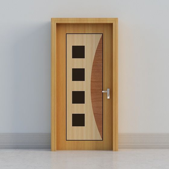 Wooden Art Door 3D model for Modern Interiors