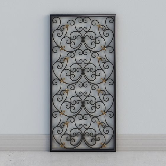 Elegant Iron Screen 3D model for Contemporary Spaces