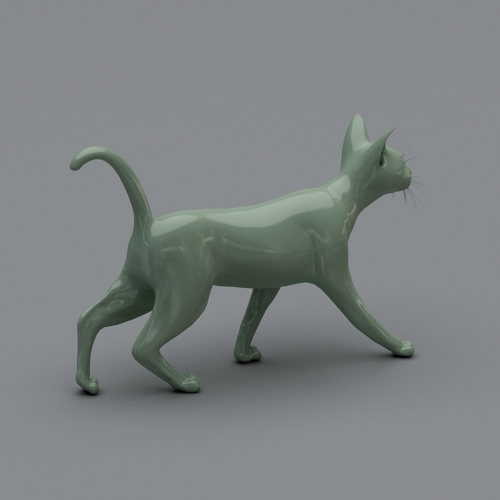 Elegant Low-Poly Cat 3D Model - Dreamwalker Cat