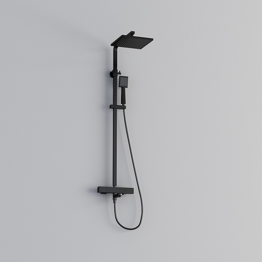 Minimalist Black Shower System 3D model