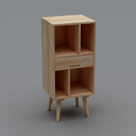 Elegant Wooden Storage Cabinet 3D model for Modern Spaces