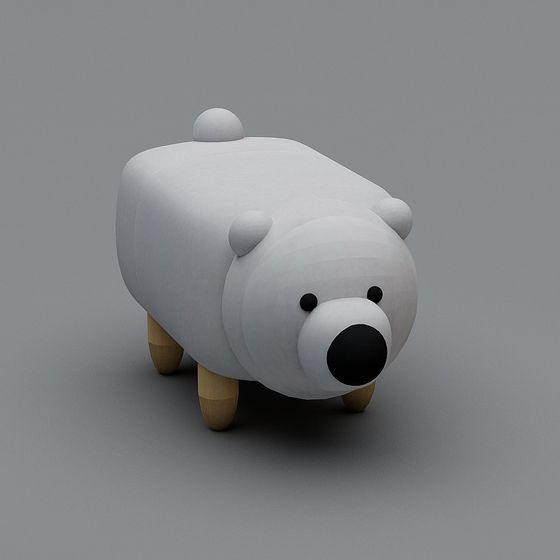 Cozy Cub 3D model - Playful Bear Stool