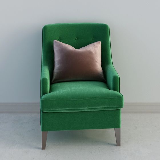 Velvet Green Armchair 3D model