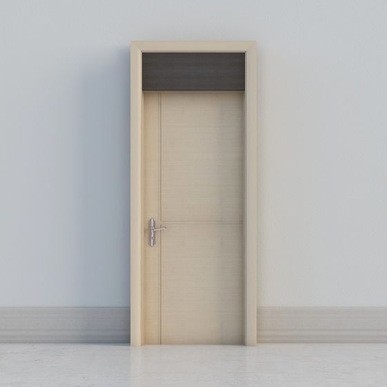 Elegant Low-Polygon Interior Door 3D model