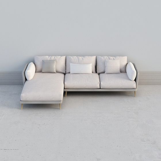 Modern Minimalist 3D Sofa Model