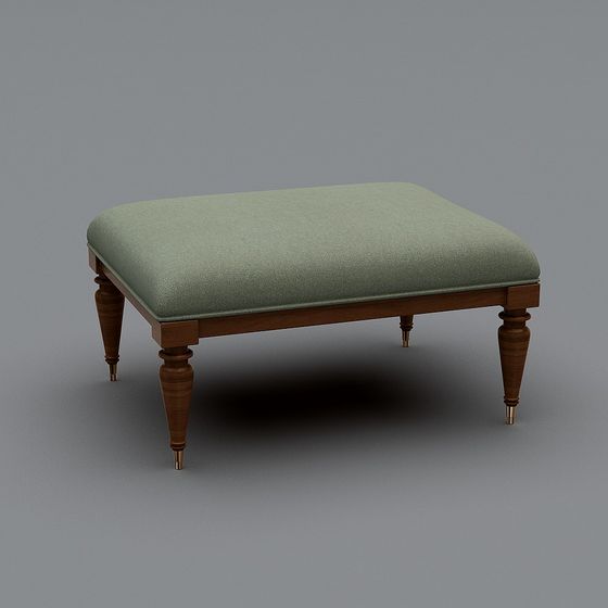 Vintage Style Ottoman 3D model