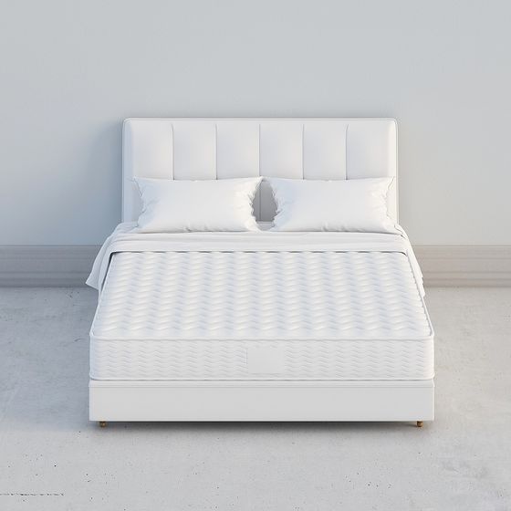 Stylish Low-Polygon Bed Frame 3D model for Modern Interiors