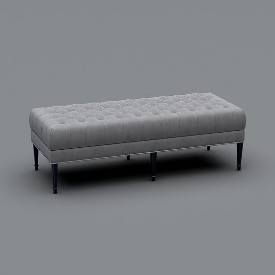 Classic Leather Bench 3D model