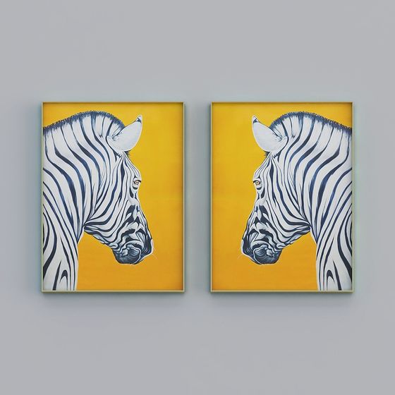 Vibrant Zebra Portrait 3D Model