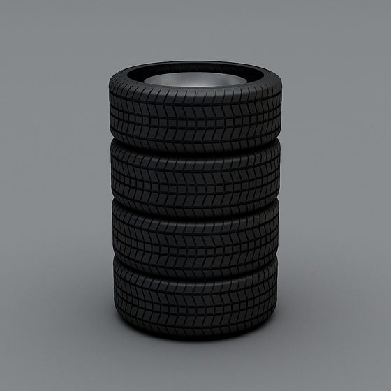 High-Detail Tire Stack 3D model