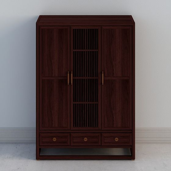 Elegant Wardrobe 3D model in Modern Minimalist Design