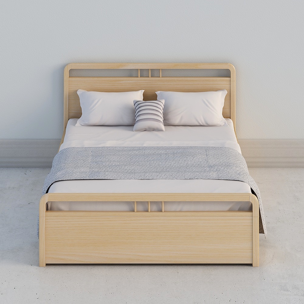 靜穆木格梅-w98-實木床-1.5m