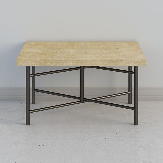 Industrial Metal Dining Table 3D model