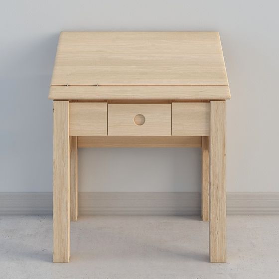 JEJZ07G0004_ Table d'apprentissage ouverte en petit bois (Ouverte) - Hanibebe