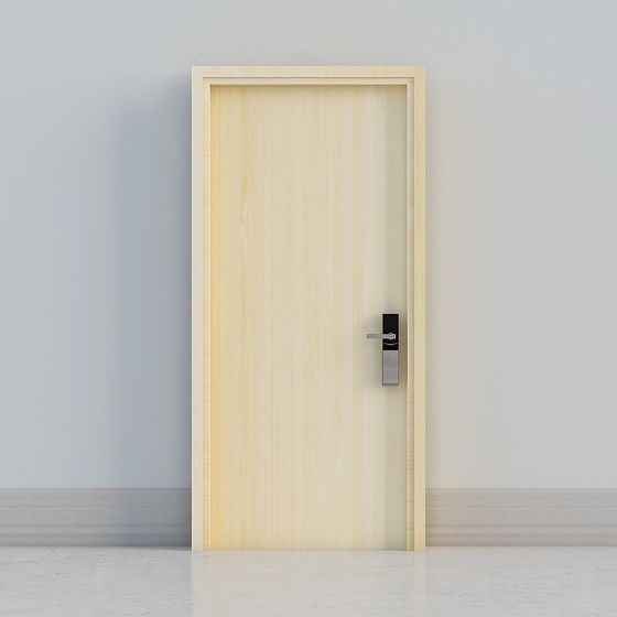 Minimalist Wood Texture Door 3D model