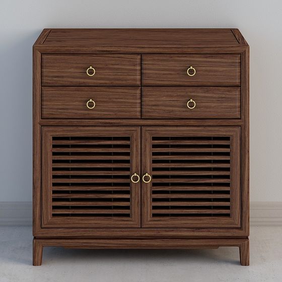 Stylish Wooden Storage Cabinet 3D model