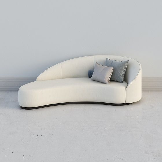 Streamlined Sofa 3D model for Modern Spaces