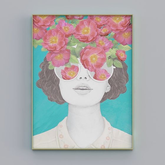 Flower Crown Girl 3D model