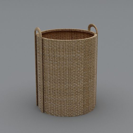 Rustic Woven Basket 3D model