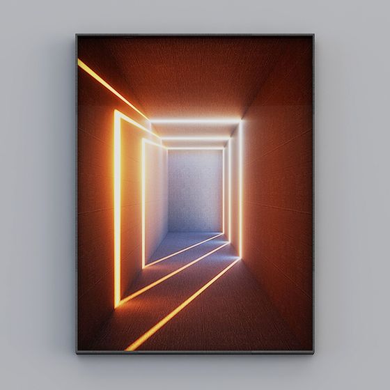 Neon Corridor 3D Model for Creative Projects