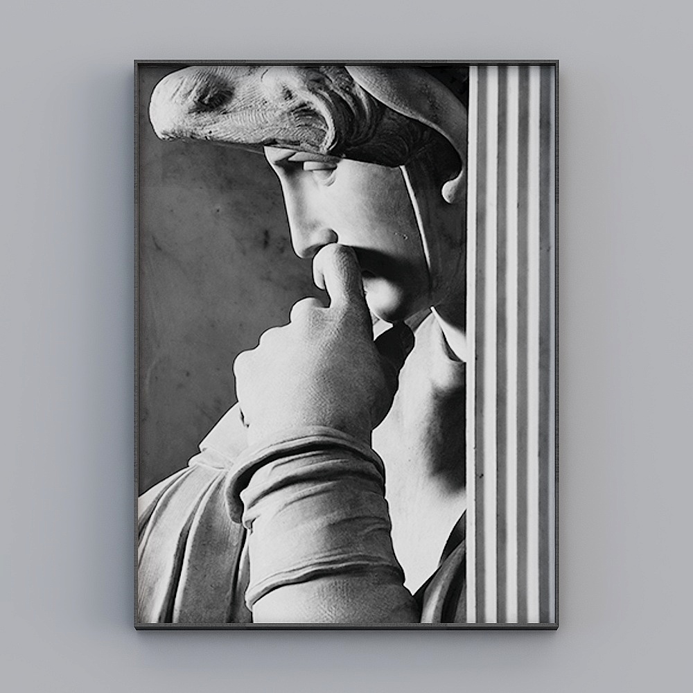 Contemplative 3D Model - The Thinker Sculpture