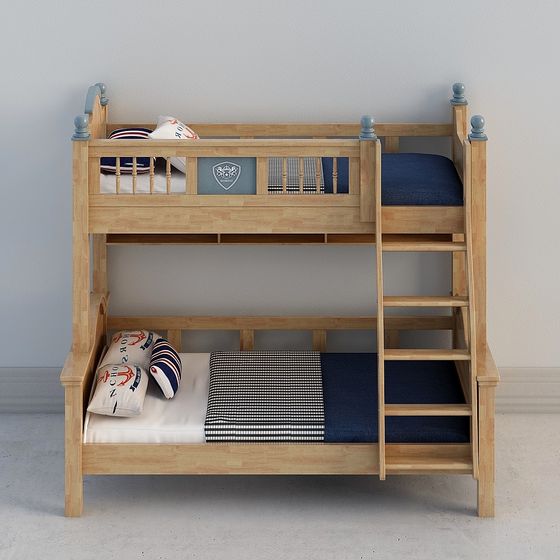 Camas de madera para niños 6111 (escaleras colgantes)