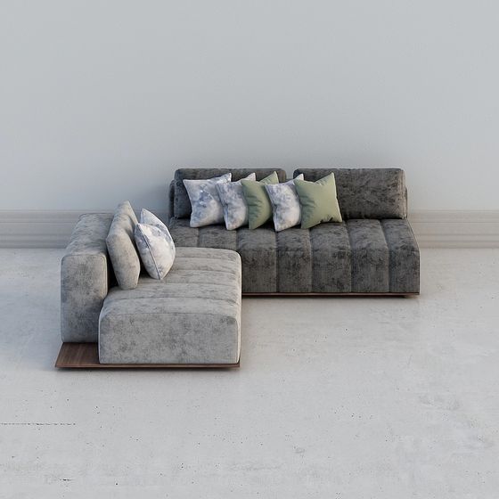 Low-Polygon Modern Sofa 3D model