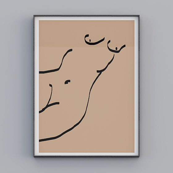 Stylish Abstract Line Art 3D Model