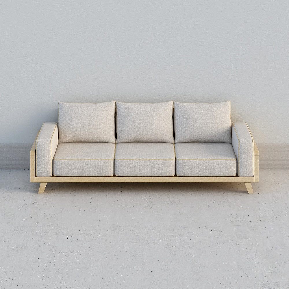 Modern Minimalist 3D Sofa Model