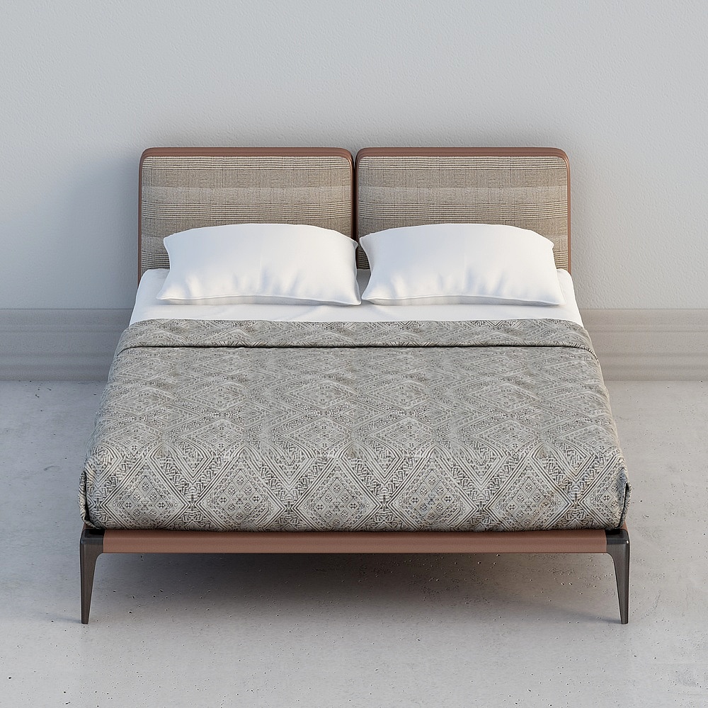 Imported cotton linen and full leather 1.5m bed MT1013