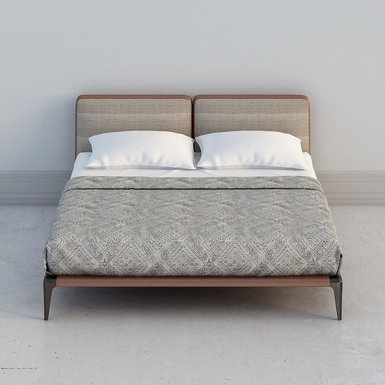 Modern Vintage Style Bed Frame 3D model